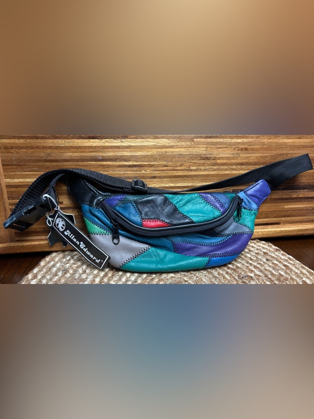 NWT Vintage Allan Edward Patchwork Leather Fanny Pack – Retro 80s/90s